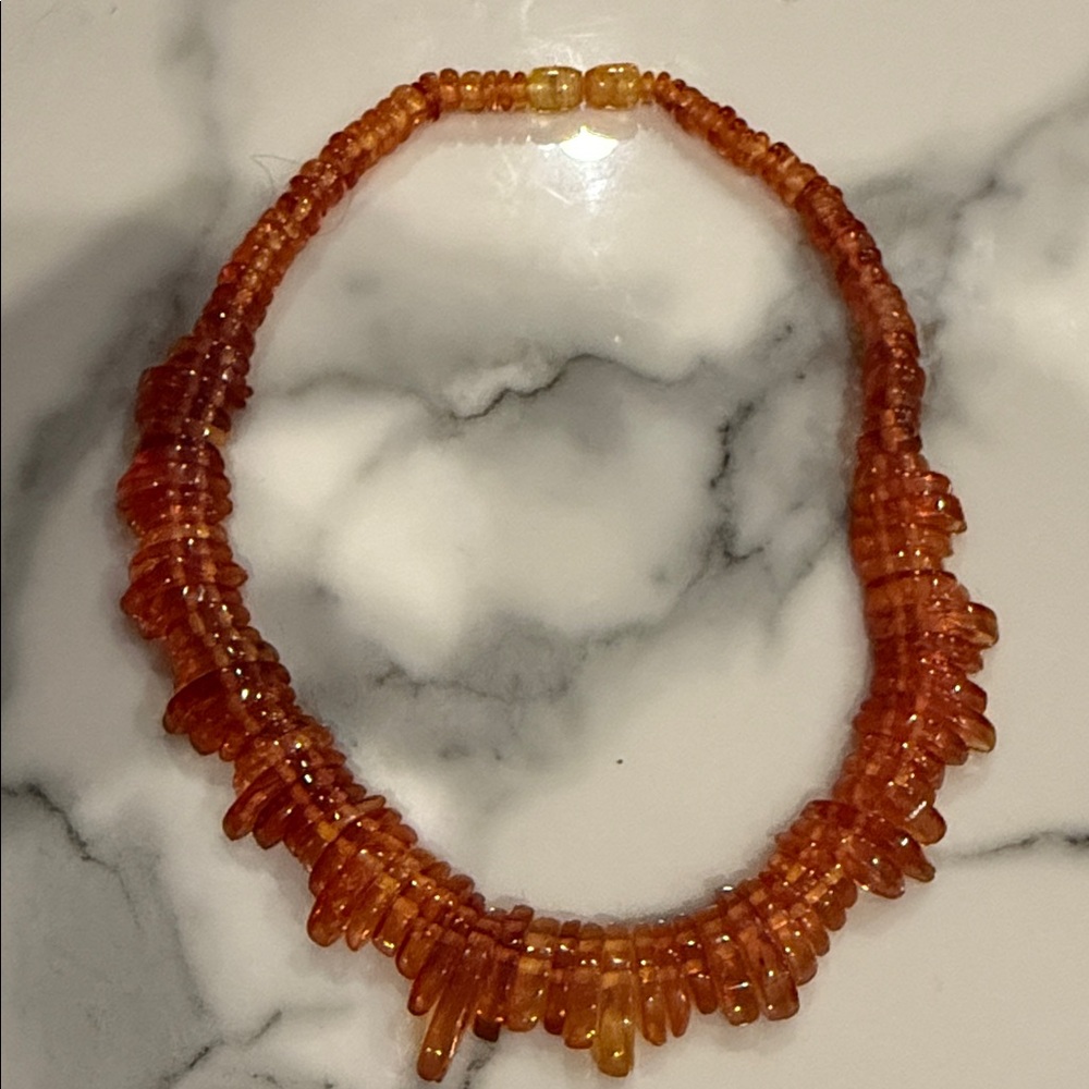 Elegant Amber Beaded Necklace